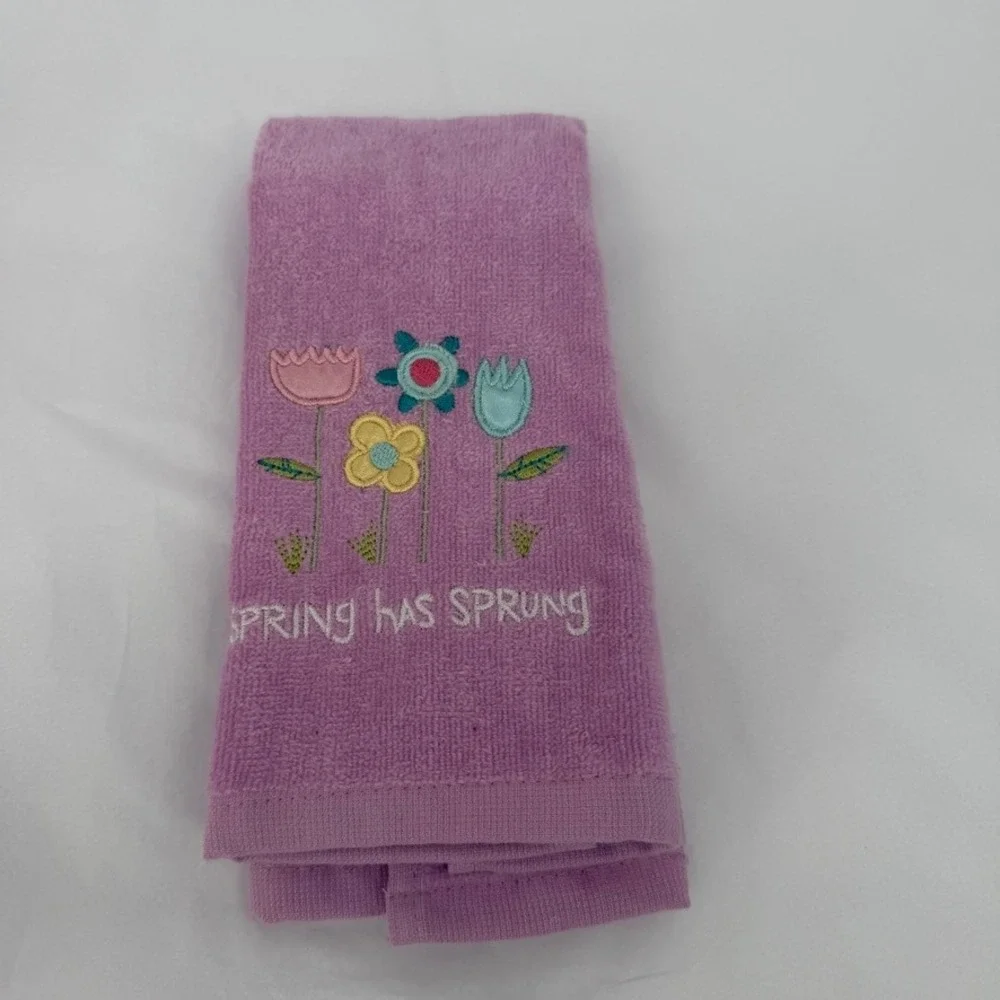 Sonoma Hand Towels Spring Floral Embroidered Set 5 Easter Cottage core